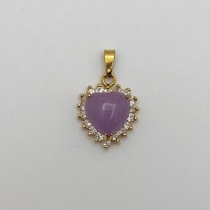 Lavender Jade Heart Shaped Pendant Women's Jewellery